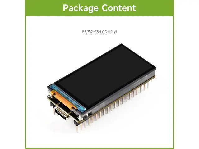 Alt view image 2 of 7 - ESP32-C6 1.9inch Display Development Board, 170×320 Pixels, 262K Colors, 160MHz RISC-V Single-core Processor, WiFi 6 & Bluetooth, 90° Rotation Support, ESP32 with Display Integration