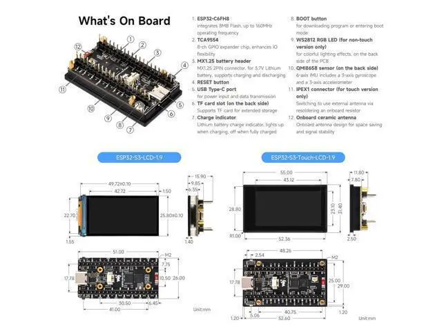 Alt view image 7 of 7 - ESP32-C6 1.9inch Display Development Board, 170×320 Pixels, 262K Colors, 160MHz RISC-V Single-core Processor, WiFi 6 & Bluetooth, 90° Rotation Support, ESP32 with Display Integration