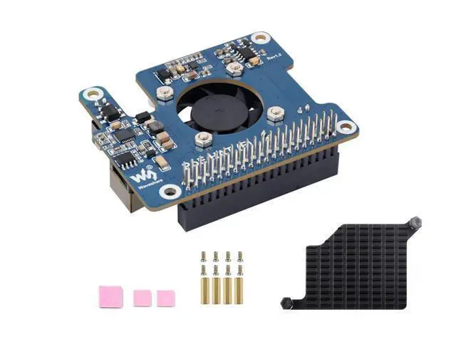 Main image of Power Over Ethernet HAT PoE HAT with Metal Heatsink for Raspberry Pi 5, Onboard Cooling Fan, Supports 802.3af/at Network, 12V and 5V Power Outputs Easy for More Peripherals