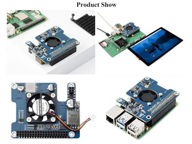 Alt view image 6 of 7 - Power Over Ethernet HAT PoE HAT with Metal Heatsink for Raspberry Pi 5, Onboard Cooling Fan, Supports 802.3af/at Network, 12V and 5V Power Outputs Easy for More Peripherals