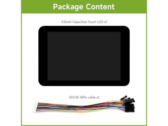 Alt view image 2 of 7 - 3.5inch Capacitive Touch Display Module, Compatible with Raspberry Pi 5/4B/3B/Zero/Zero W/Zero 2W/Pico W/WH/ ESP32 / Arduino,320×480 Resolution, IPS Display