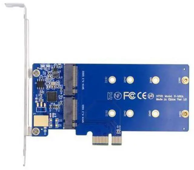 Main image of M.2 SSD to PCI-E X1 Adapter 2 SATA SSD to PCIe 3.0/4.0 Expansion Card Adapter JMB582 Chipset with 12cm PCI-E Bracket