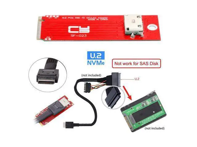 Alt view image 5 of 7 - Oculink SFF-8612/8611 to PCI-E 4.0 NVME M.2 M-Key Host Adapter Support 2230/2260MM for U.2 SSD & eGPU