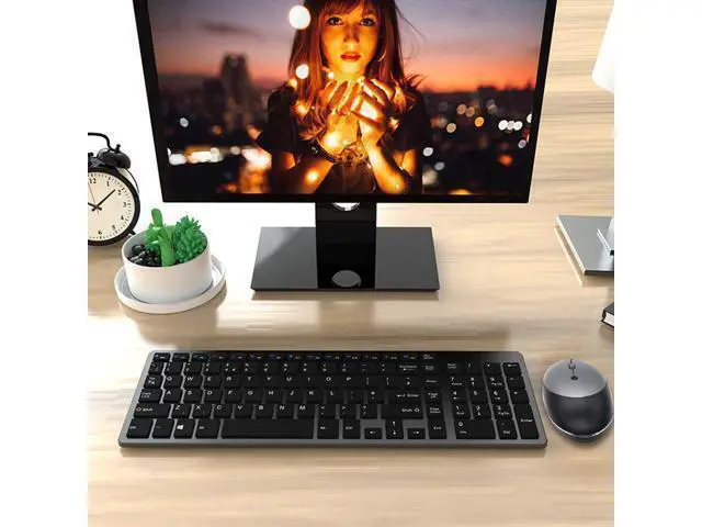 Alt view image 2 of 5 - Wireless Keyboard 2.4GHz Ultra Slim Rechargeable Wireless Keyboard White