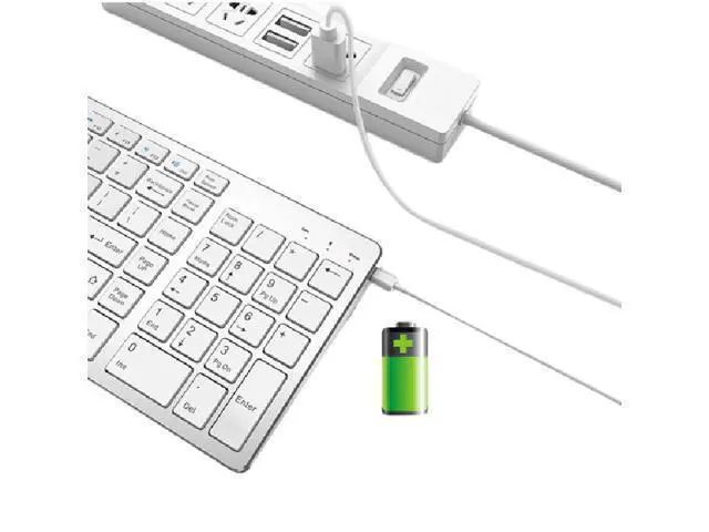 Alt view image 4 of 5 - Wireless Keyboard 2.4GHz Ultra Slim Rechargeable Wireless Keyboard White