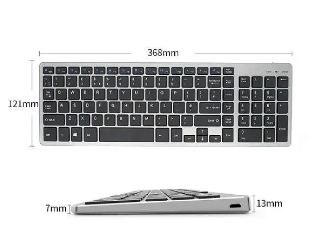 Alt view image 5 of 5 - Wireless Keyboard 2.4GHz Ultra Slim Rechargeable Wireless Keyboard White