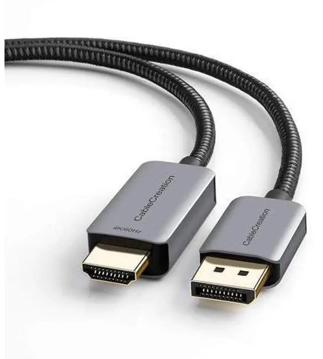 Main image of Active DP to HDMI Cable HDR 4K@60Hz 2K@144Hz 1080P@144Hz, 8FT Unidirectional DisplayPort to HDMI Monitor Cable, DP 1.4 to HDMI 4K Braided, Support Eyefinity Multi-Display, Aluminum