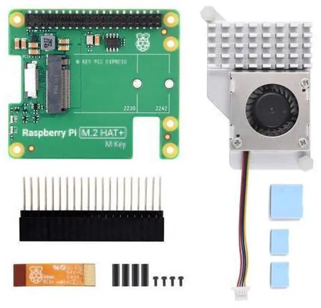 Main image of PCIe to M.2 HAT Package A, Compatible with Raspberry Pi 5, High-Speed Reading/Writing, HAT + Standard, Supports NVMe Protocol M.2 Solid State Drive, Comes with a Pi5 Cooler