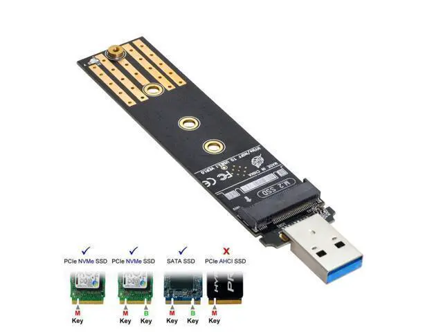 Alt view image 3 of 6 - M.2 to USB 3.1 Adapter,NVME M-Key M.2 NGFF SATA SSD to USB 3.0 Type A Converter Adapter RTL9210B Chipset