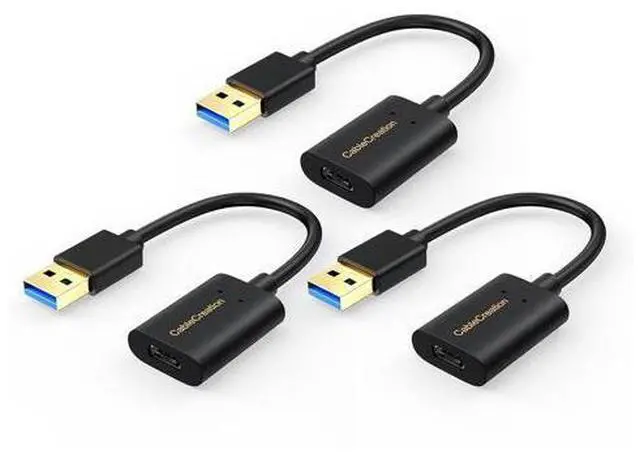 Main image of [3-Pack USB C Female to USB Male Adapter Cable, 5Gbps USB 3.1 to USB C Adapter Compatible with Oculus Quest Link Logitech StreamCam, etc
