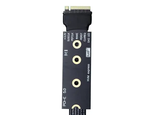 Alt view image 3 of 6 - M22EF-S PCIE5.0 X4 SSD Adapter Cable M.2 Mkey Extender 128Gbps Compatible with M.2 NVME 2280 22110 SSD (15CM)