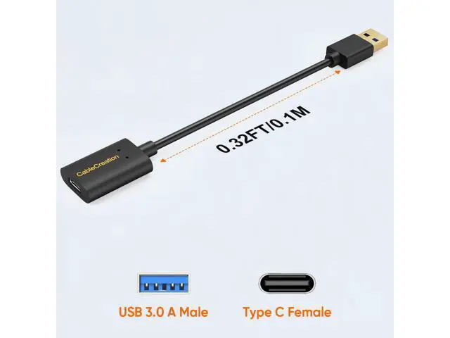 Alt view image 7 of 7 - [3-Pack USB C Female to USB Male Adapter Cable, 5Gbps USB 3.1 to USB C Adapter Compatible with Oculus Quest Link Logitech StreamCam, etc