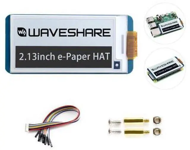 Main image of 2.13inch E-Ink Display HAT V4 Version Compatible with Raspberry Pi Raspberry Pi 5/4B/3B/Zero/Zero W/Zero 2W/Pico/Pico W/Pico WH, 250x122 Resolution SPI Interface Supports Partial Refresh