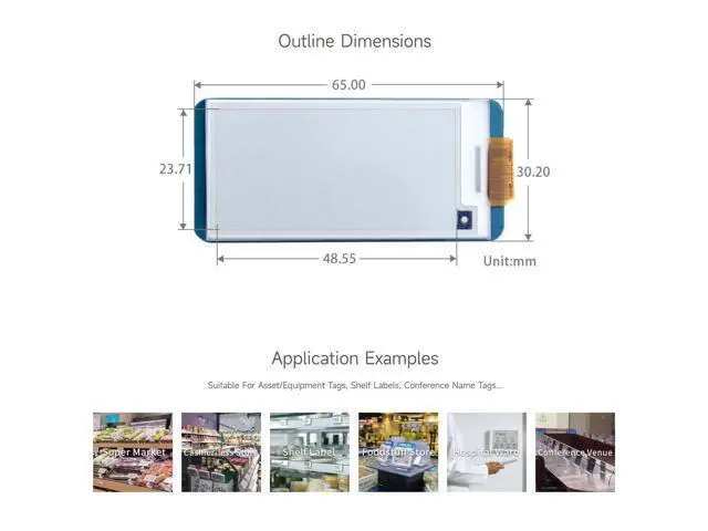 Alt view image 7 of 7 - 2.13inch E-Ink Display HAT V4 Version Compatible with Raspberry Pi Raspberry Pi 5/4B/3B/Zero/Zero W/Zero 2W/Pico/Pico W/Pico WH, 250x122 Resolution SPI Interface Supports Partial Refresh