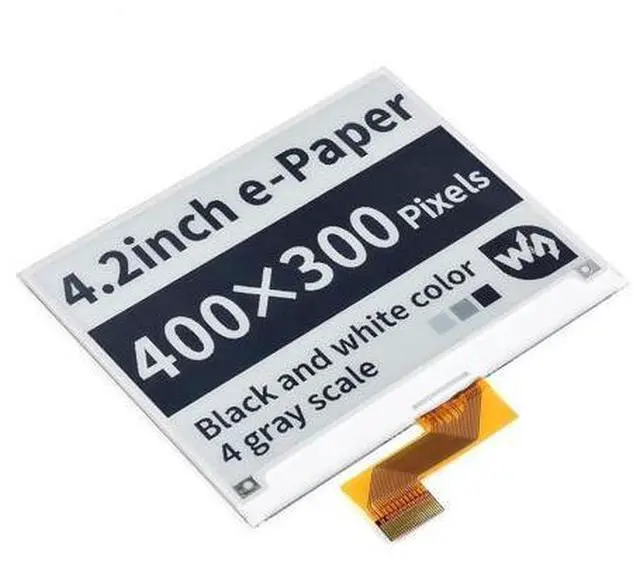 Main image of 4.2inch E-Ink Raw Display Compatible with Raspberry Pi 4B/3B+/3B/2B/B+/A+/Zero/Zero W/WH/Zero 2W Series Boards 400x300 Resolution with SPI Interface Without PCB