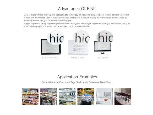 Alt view image 5 of 7 - 4.2inch E-Ink Raw Display Compatible with Raspberry Pi 4B/3B+/3B/2B/B+/A+/Zero/Zero W/WH/Zero 2W Series Boards 400x300 Resolution with SPI Interface Without PCB