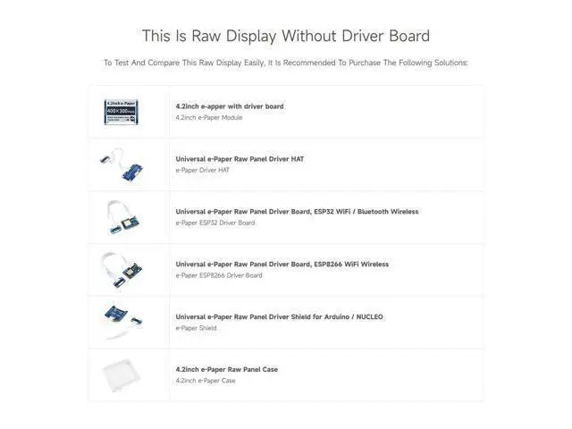 Alt view image 6 of 7 - 4.2inch E-Ink Raw Display Compatible with Raspberry Pi 4B/3B+/3B/2B/B+/A+/Zero/Zero W/WH/Zero 2W Series Boards 400x300 Resolution with SPI Interface Without PCB