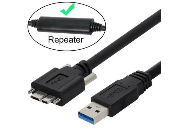 Alt view image 2 of 7 - Micro USB 3.0 Cable, USB 3.0 Type A Male to Micro B Male Cable with Repeater Chipset/Mount Panel Screws 8.0M.