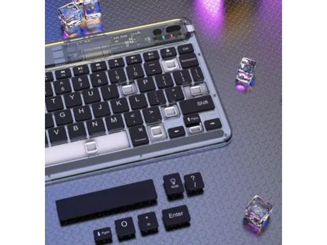 Alt view image 3 of 7 - Multi-device Bluetooth Keyboard Tablet Keyboard Wireless Keyboard Silver