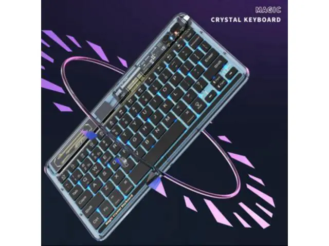 Alt view image 4 of 7 - Multi-device Bluetooth Keyboard Tablet Keyboard Wireless Keyboard Silver