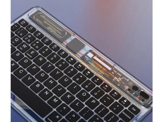 Alt view image 5 of 7 - Multi-device Bluetooth Keyboard Tablet Keyboard Wireless Keyboard Silver