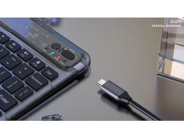 Alt view image 6 of 7 - Multi-device Bluetooth Keyboard Tablet Keyboard Wireless Keyboard Silver