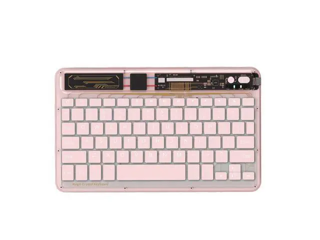 Alt view image 7 of 7 - Multi-device Bluetooth Keyboard Tablet Keyboard Wireless Keyboard Silver
