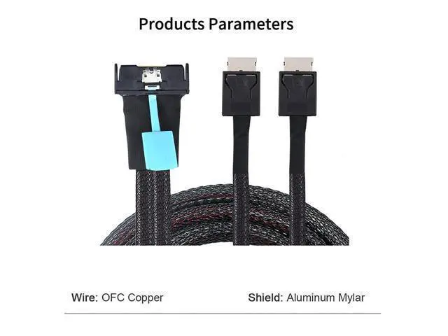 Alt view image 4 of 6 - Gen5 MCIO 8X 8I 74P to 2 Oculink SFF-8611 4I Server Cable High-Speed 32GT/s Support PCIe4.0 PCIe5.0 (50cm)