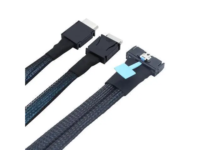 Alt view image 6 of 6 - Gen5 MCIO 8X 8I 74P to 2 Oculink SFF-8611 4I Server Cable High-Speed 32GT/s Support PCIe4.0 PCIe5.0 (50cm)