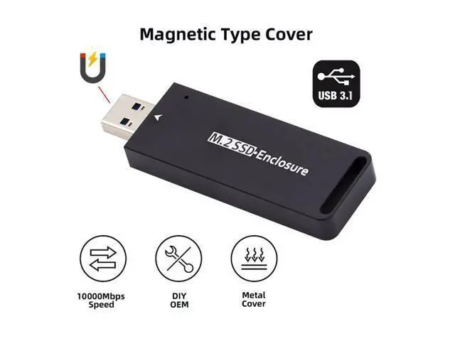 Alt view image 5 of 6 - M.2 to USB 3.1 Adapter,NVME M-Key M.2 NGFF SATA SSD to USB 3.0 Type A Converter Adapter RTL9210B Chipset 2230 2242