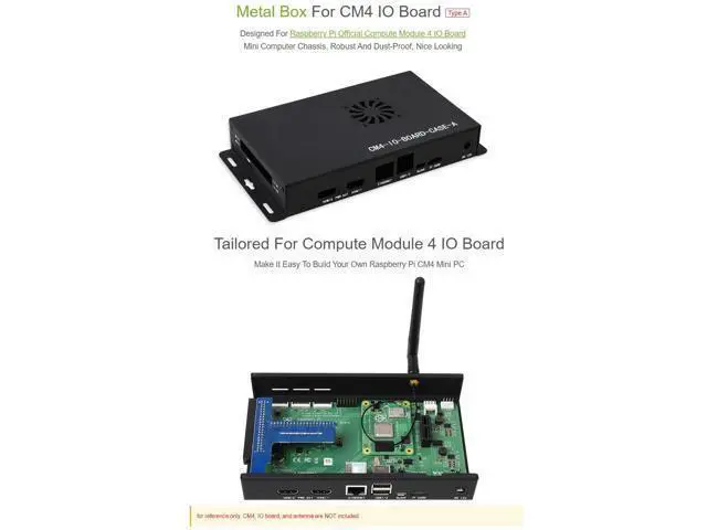 Alt view image 3 of 7 - Metal Box (A) Designed for Official Raspberry Pi Compute Module 4 IO Board Comes with Cooling Fan Mini Computer Chassis Robust and Dust-Proof Nice Looking