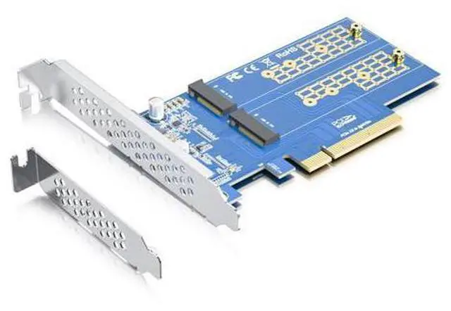 Main image of Dual M.2 NVMe SSD PCIe 3.0 X8 Adapter Card, Supports M Key 2230/2242/2260/2280, Requires Motherboard BIOS Bifurcation, 32Gbps High Speed, Plug & Play