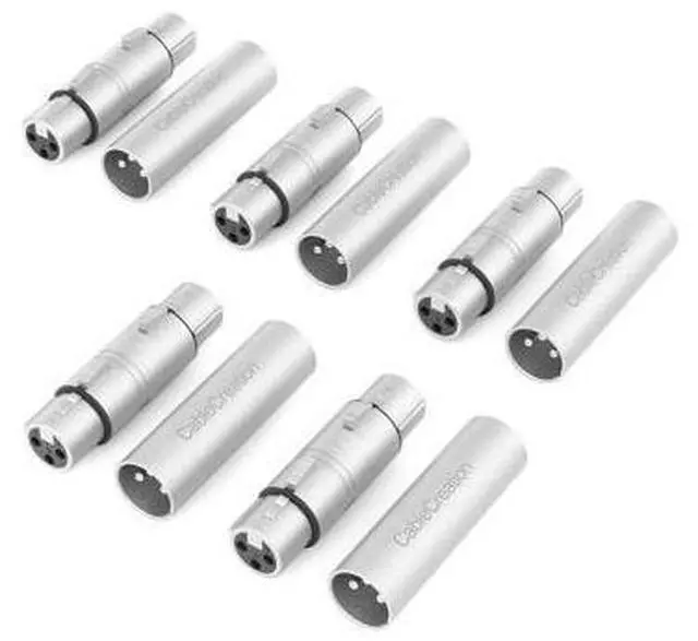 Main image of [5-Pair XLR Female to Female & XLR Male to Male 3PIN Adapter Connector Compatible Microphone,Mixer,Silver