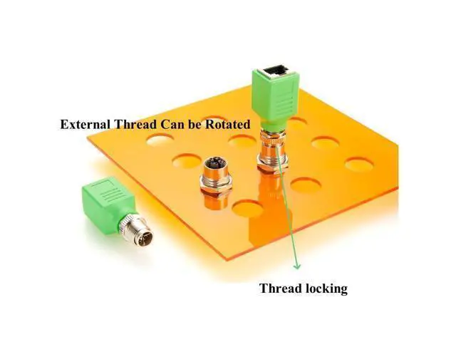 Alt view image 3 of 7 - M12 X-Coded 8 Pin to RJ45 Adapter Cat6 Industrial Ethernet Shielded Connector IP67 Waterproof RJ45 to M12 Bulkhead Jack for Industrial Camera GigE Vision PoE Sensor