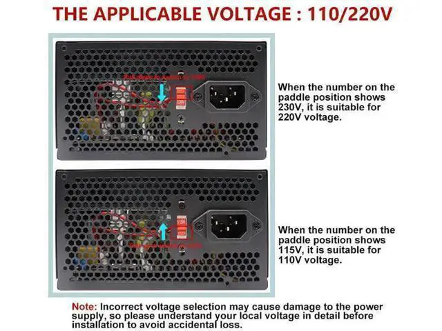 Alt view image 2 of 3 - 500W 24pin ATX Computer Power Supply RGB Fan 110v 220v PSU 500W Gaming Power Supply Lower Energy Consumption High Efficiency