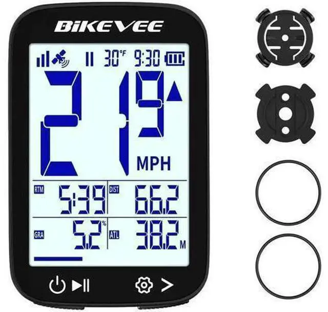 Main image of Bike Speedometer GPS Wireless Cycling Computer Auto Start/Stop, Auto Backlight, Waterproof Bicycle Odometer MPH KM/H, 2.4" LCD Display Black