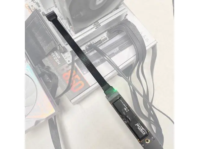 Alt view image 4 of 6 - M22EF-S PCIE5.0 X4 SSD Adapter Cable M.2 Mkey Extender 128Gbps Compatible with M.2 NVME 2280 22110 SSD (15CM)