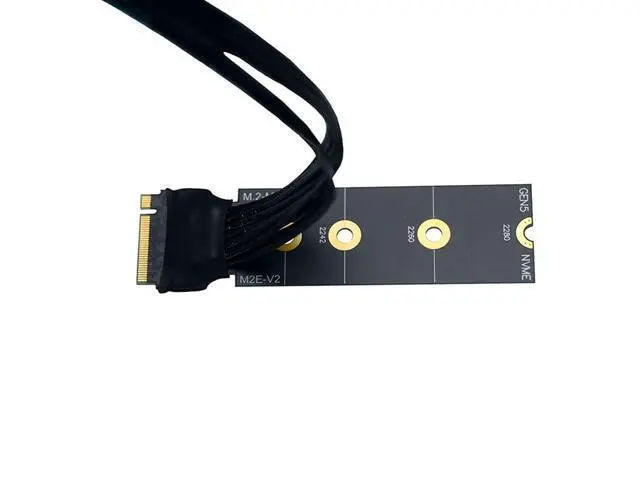 Alt view image 6 of 6 - M22EF-S PCIE5.0 X4 SSD Adapter Cable M.2 Mkey Extender 128Gbps Compatible with M.2 NVME 2280 22110 SSD (15CM)