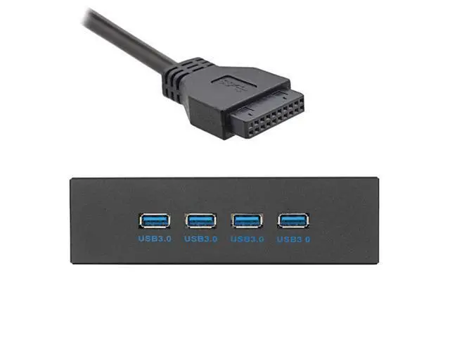 Alt view image 2 of 4 - CY USB 3.0 HUB 4 Ports Front Panel to Motherboard 20Pin Adapter with SATA Power Cable for 5.25" CD-ROM Bay