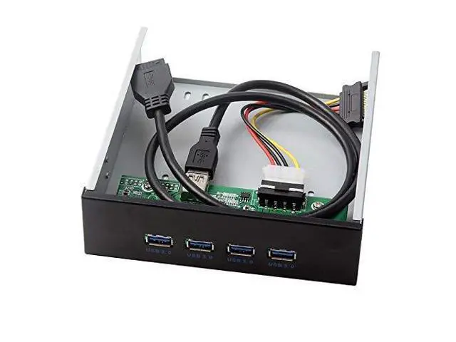 Alt view image 3 of 4 - CY USB 3.0 HUB 4 Ports Front Panel to Motherboard 20Pin Adapter with SATA Power Cable for 5.25" CD-ROM Bay