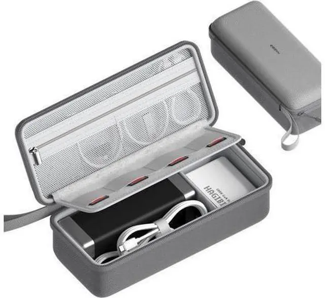 Main image of Hagibis Electronics Organizer Travel Case Cable Organizer Bag Pouch Portable Waterproof Carry Case for Cable, Charger,Power Bank, SD Card, Mouse, USB Flash Disk (DPB03 Grey)