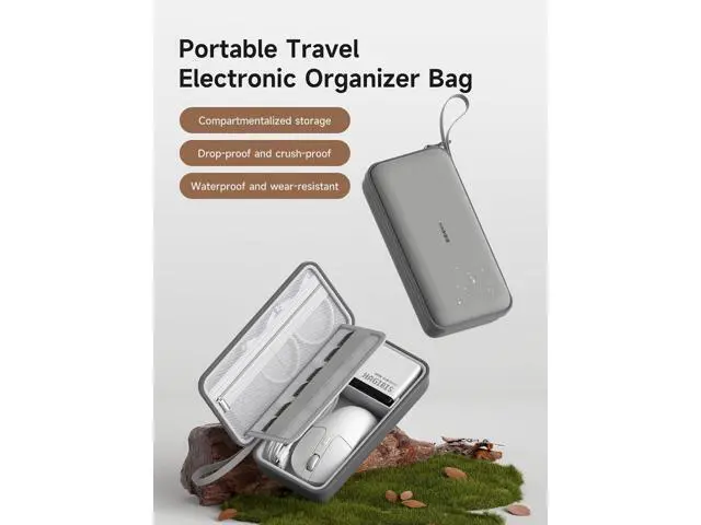 Alt view image 5 of 7 - Hagibis Electronics Organizer Travel Case Cable Organizer Bag Pouch Portable Waterproof Carry Case for Cable, Charger,Power Bank, SD Card, Mouse, USB Flash Disk (DPB03 Grey)