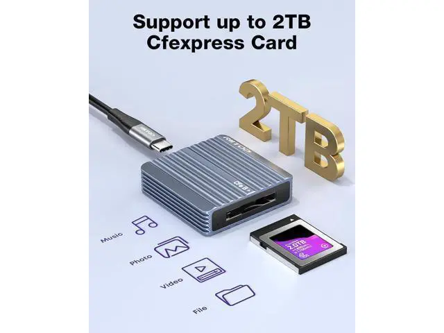 Alt view image 2 of 7 - CF Express Type B Card Reader USB C to CFexpress Type-B Memory Card Adapter up to 10Gbps