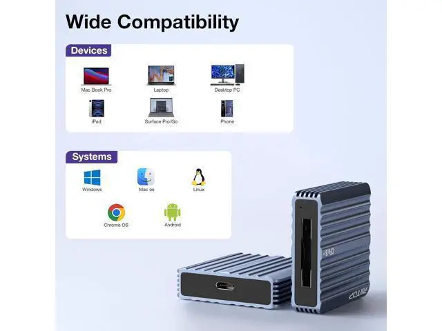 Alt view image 7 of 7 - CF Express Type B Card Reader USB C to CFexpress Type-B Memory Card Adapter up to 10Gbps