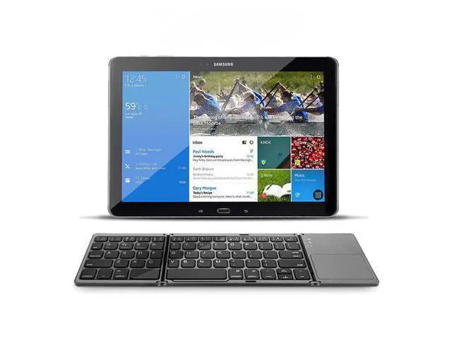 Alt view image 2 of 7 - Foldable Bluetooth Keyboard with Touchpad Wireless Trackpad Keyboard