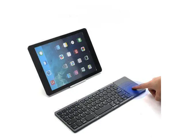 Alt view image 3 of 7 - Foldable Bluetooth Keyboard with Touchpad Wireless Trackpad Keyboard