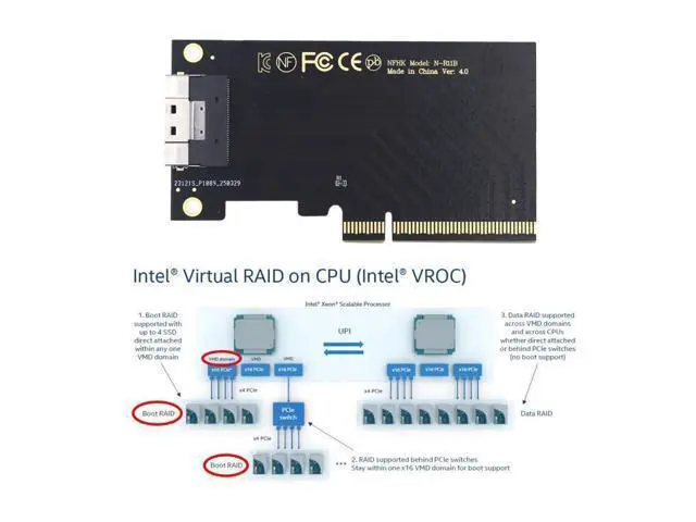 Alt view image 7 of 7 - PCIe 3.0/4.0 X8 to SFF-8654 8i PCI Express Expansion Card Adapter for eGPU External Graphics Card & SSD with 8cm/12cm Slot Bracket