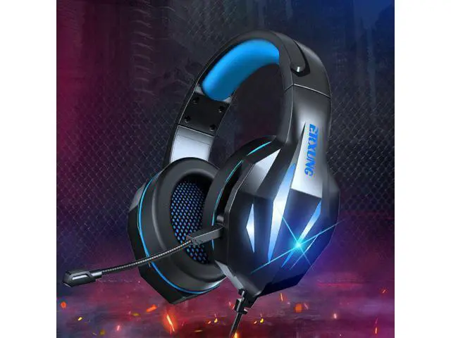 Alt view image 5 of 7 - PC Gaming Headset Over-Ear Gaming Headphones with Mic LED Light Noise Cancelling Red