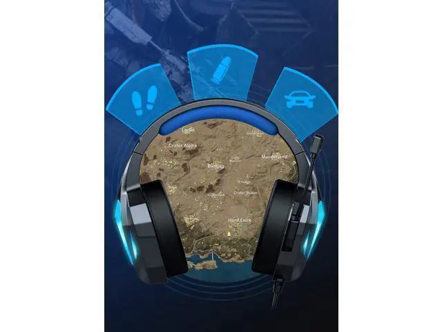 Alt view image 6 of 7 - PC Gaming Headset Over-Ear Gaming Headphones with Mic LED Light Noise Cancelling Red