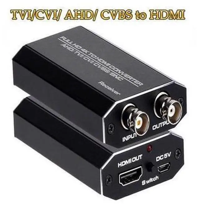 Main image of TVI to HDMI Converter Full HD 4K Converter 1080p/720p/4K/8MP/5MP/4MP/3MP, BNC to HDMI Video Converter Adapter - CVBS/TVI/CVI/AHD to HDMI
